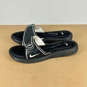 Nike Comfort Footbed Slide Sandals Womens 7 Black White Comfort Sport Padded